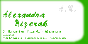 alexandra mizerak business card